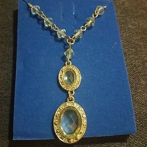 Costume blue pendant necklace